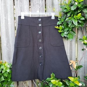Black button up Banana Republic skirt with pockets